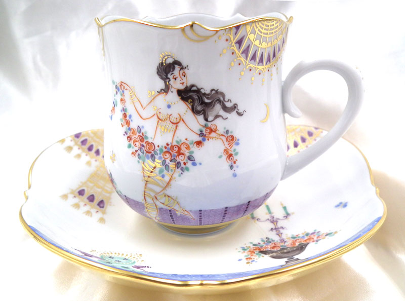 安い通販マイセン　Ｍeissen　アラビアンナイト　ツル首花瓶　高さ１４ｃｍ　購入価格７０万円　本物保証　Ｚ１６９１ マイセン